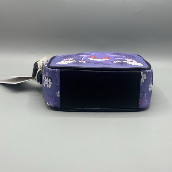 Loungefly Pokémon Gengar Purple Floral Crossbody Bag NEW - Picture 5 of 7